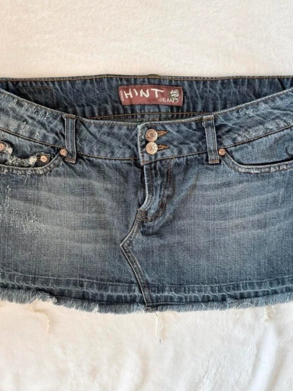 Vintage Y2K Micro Mini Dark Wash Denim Skirt